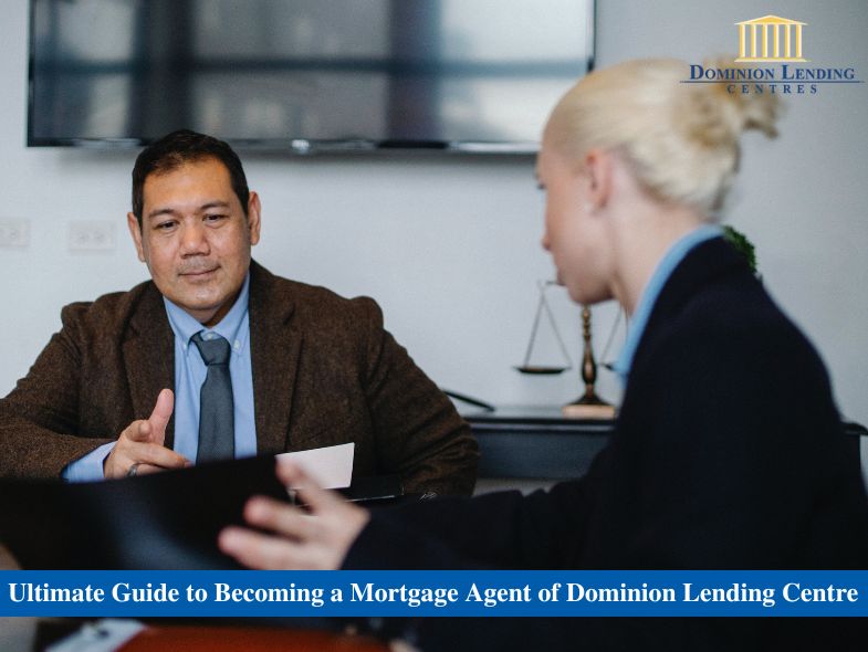 A man and a woman were discussing the guide for mortgage agents to keep moving and improving for better mortgage plans and strategies along the way.